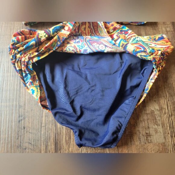 Venus Navy Orage Paisley 2 Piece Set Bikini Swimsuit - Picture 6 of 11